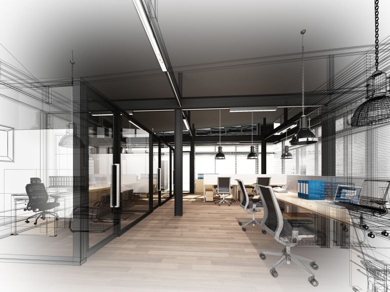 Interior design render 3d office