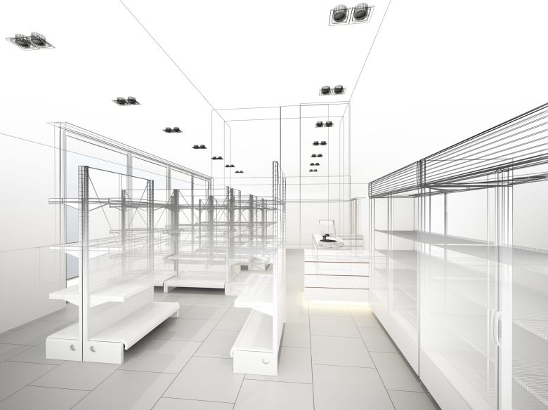 Interior design Retail design plans 3d rendering end to end